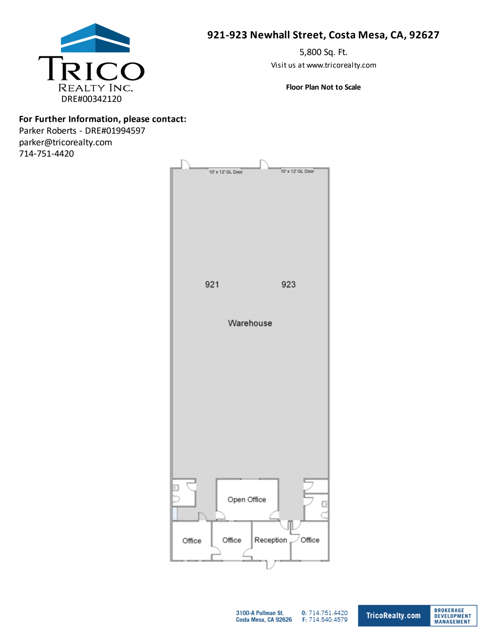921-937 Newhall St, Costa Mesa, CA for lease Floor Plan- Image 1 of 1
