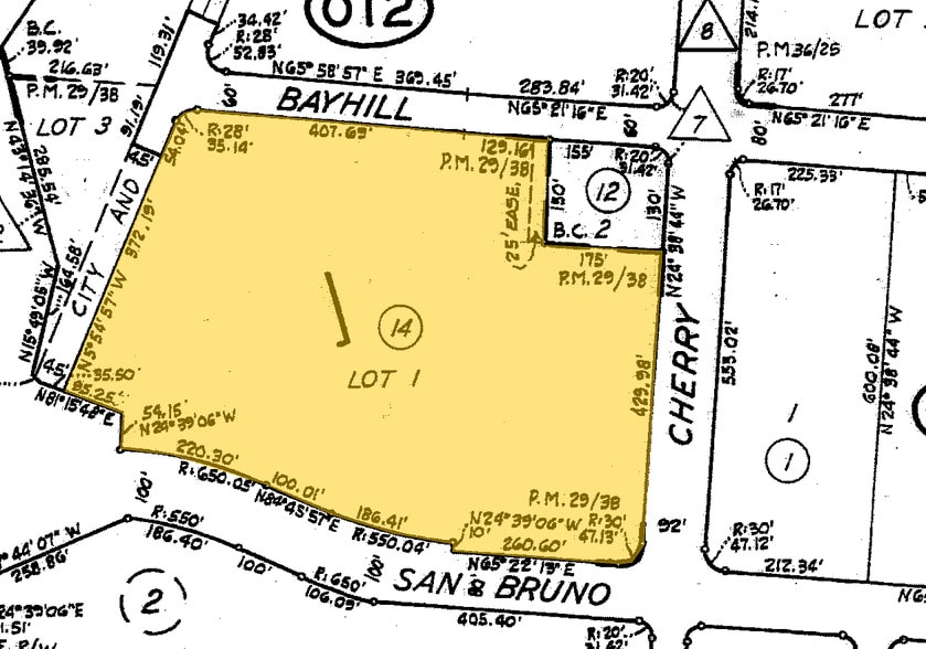 12 Bayhill Shopping Center, San Bruno, CA à louer - Plan cadastral - Image 2 de 4