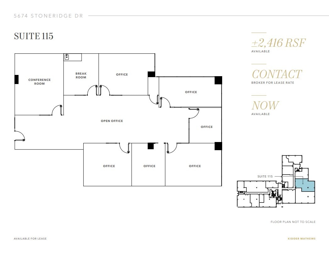 5674 Stoneridge Dr, Pleasanton, CA for lease Floor Plan- Image 1 of 1