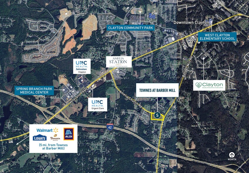 Amelia Church Road, Clayton, NC for sale - Aerial - Image 2 of 3