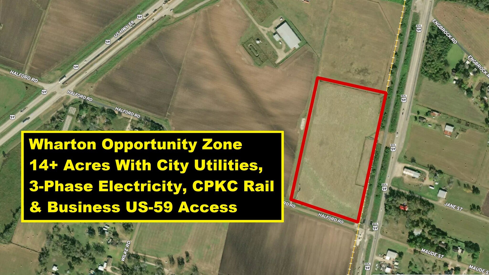 Halford Rd, Wharton, TX for sale Aerial- Image 1 of 19