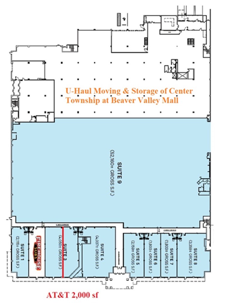 100 Beaver Valley Mall Blvd, Monaca, PA à louer Plan d’étage- Image 1 de 1