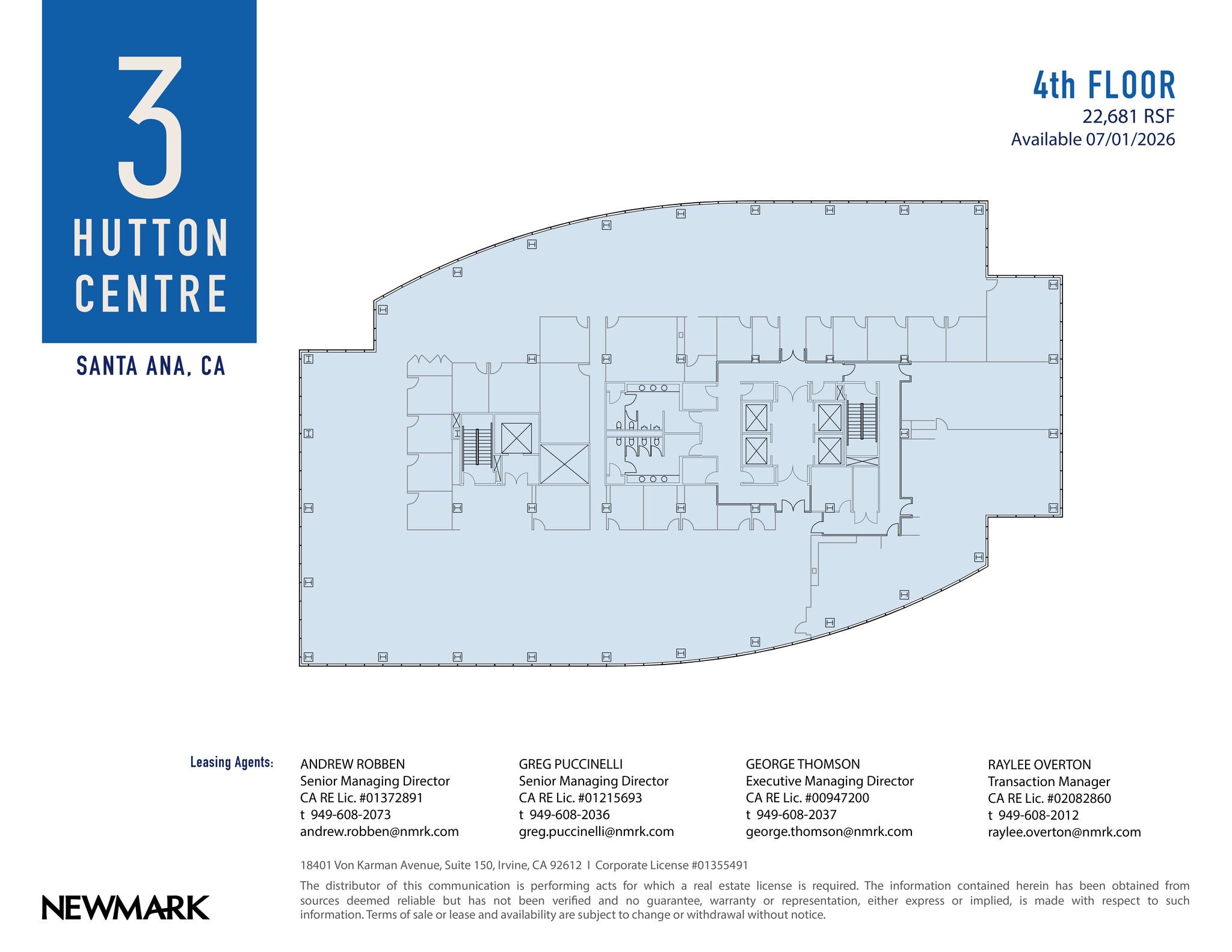 3 Hutton Centre Dr, Santa Ana, CA à louer Plan d’étage- Image 1 de 2