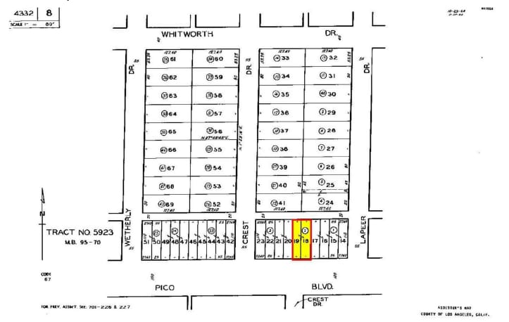 8955 W Pico Blvd, Los Angeles, CA for sale - Plat Map - Image 2 of 3