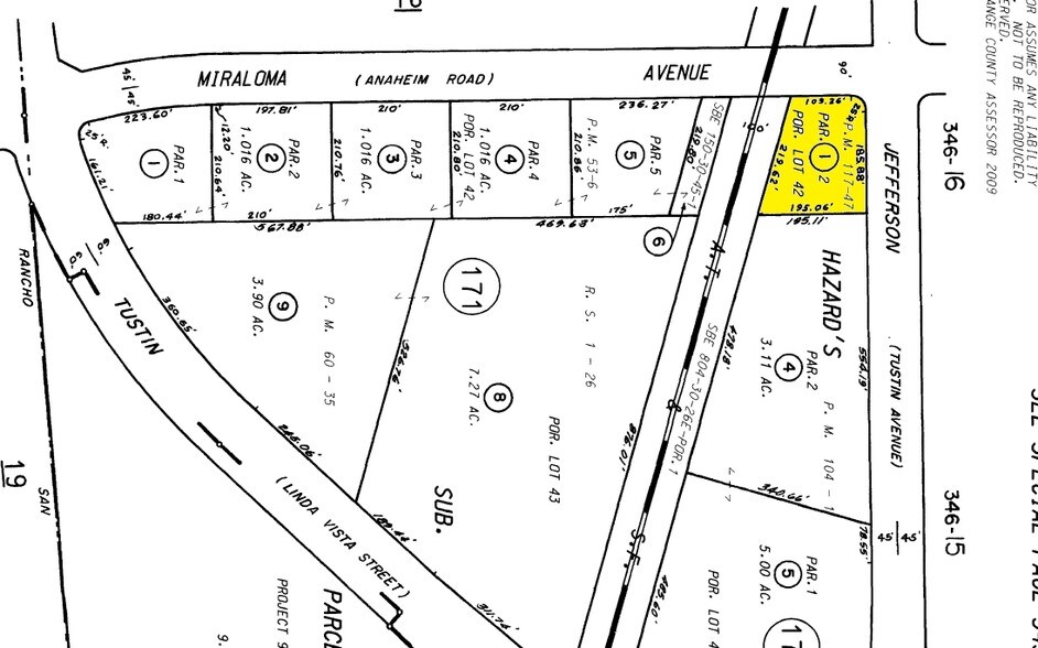 1285-1287 N Jefferson St, Anaheim, CA for lease - Plat Map - Image 2 of 8