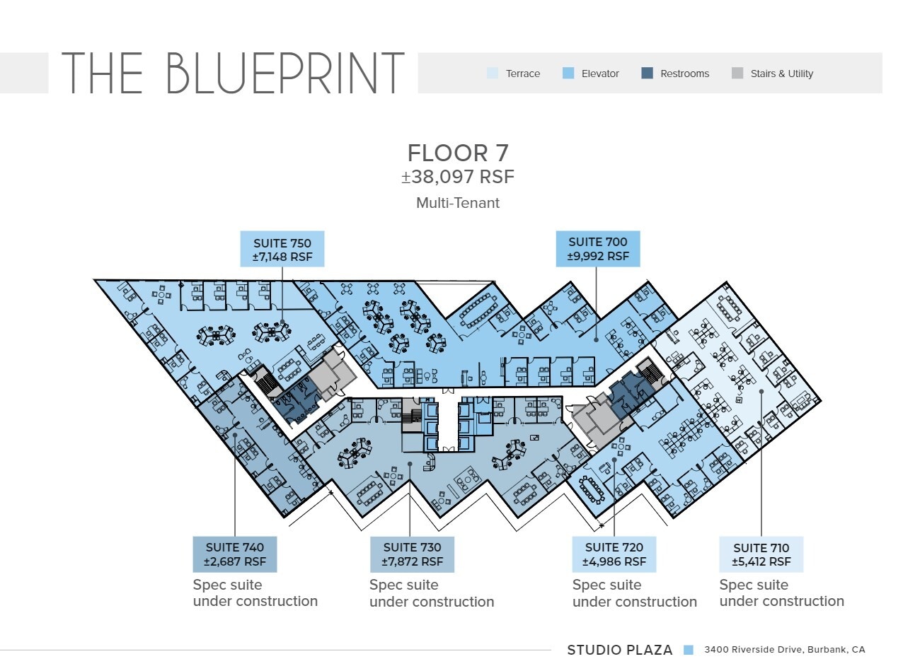 3400 W Riverside Dr, Burbank, CA à louer Plan d’étage- Image 1 de 1