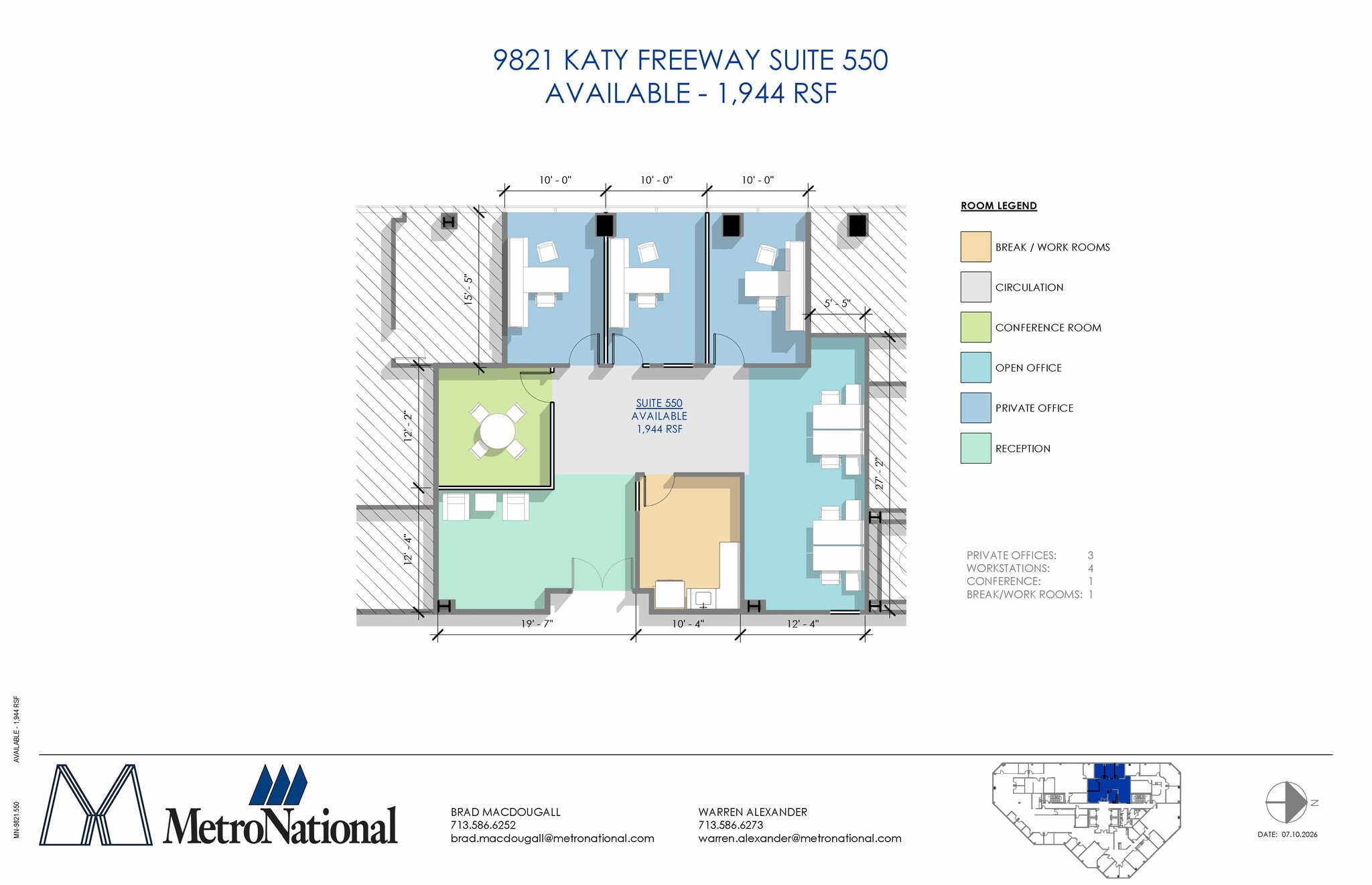 9821 Katy Fwy, Houston, TX à louer Plan d’étage- Image 1 de 1
