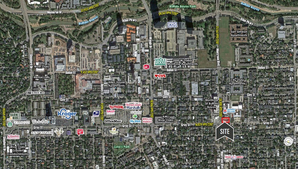 1000-1020 W Gray St, Houston, TX à louer - Aérien - Image 3 de 5