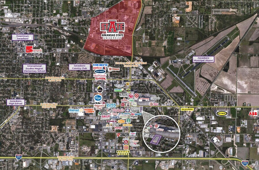 East Highland Drive & Brazos Street, Jonesboro, AR for lease - Aerial - Image 2 of 2