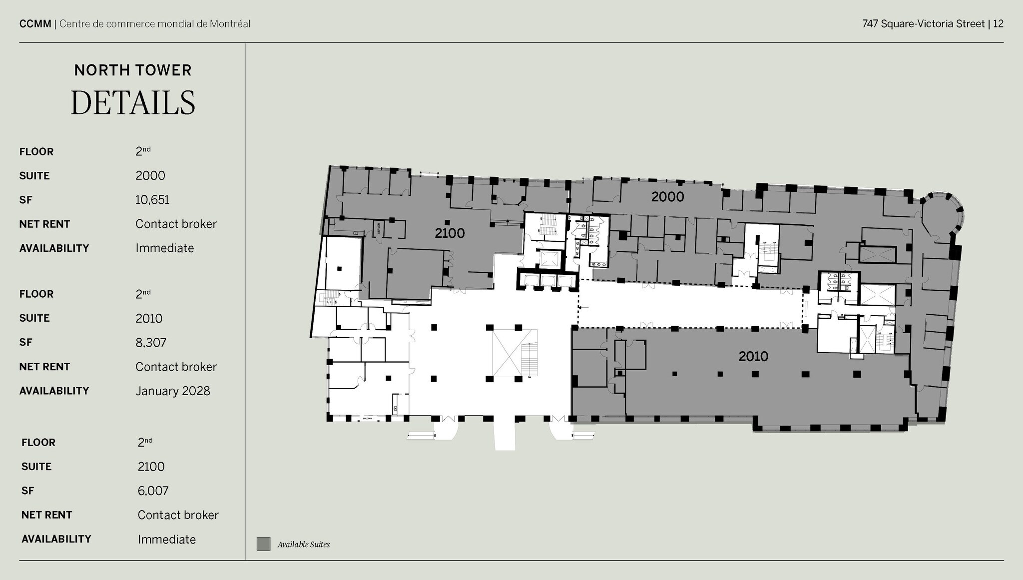 747 Rue Du Square-Victoria, Montréal, QC à louer Plan d’étage- Image 1 de 1