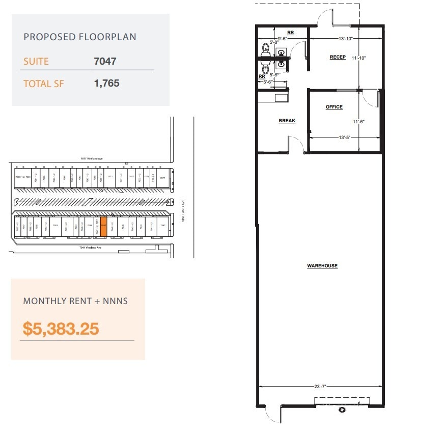 7059-7077 1/2 Vineland Ave, North Hollywood, CA for lease Floor Plan- Image 1 of 1