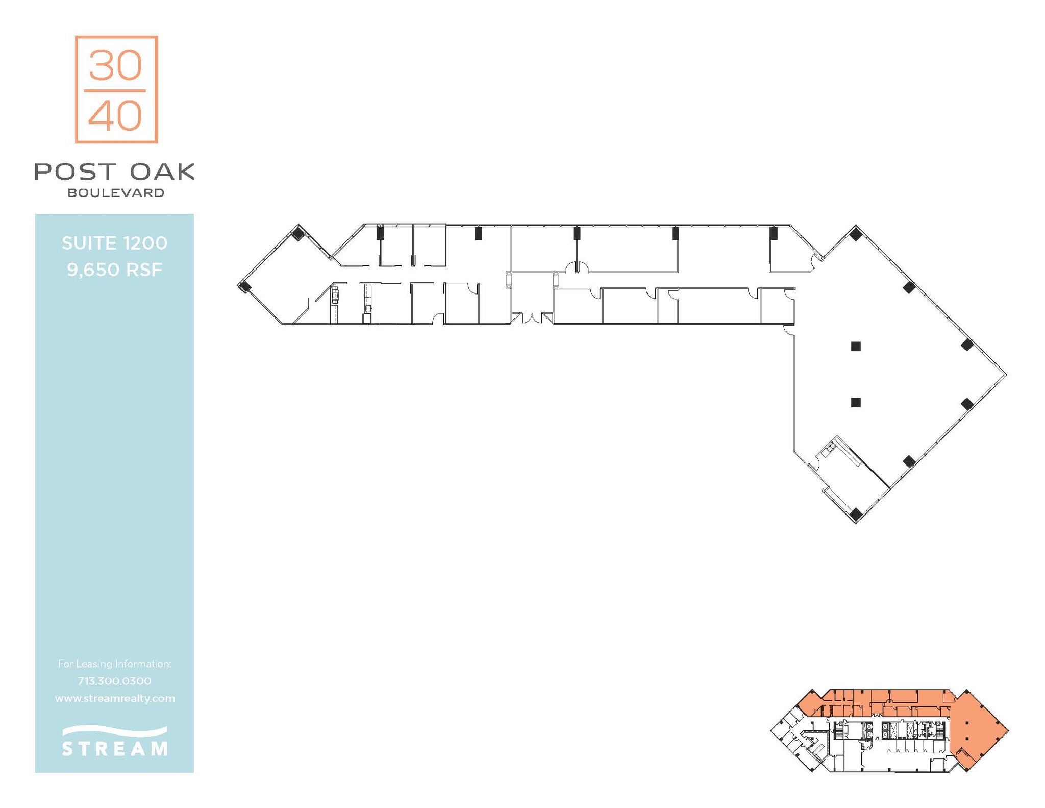 3040 Post Oak Blvd, Houston, TX à louer Plan d  tage- Image 1 de 2