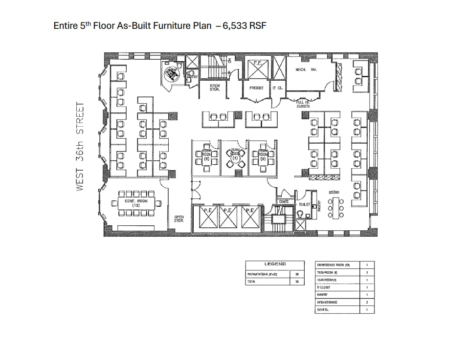 141 W 36th St, New York, NY for lease Floor Plan- Image 1 of 11