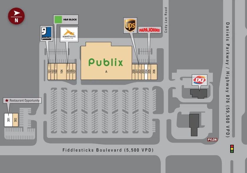 13650 Fiddlesticks Blvd, Fort Myers, FL à louer - Plan de site - Image 2 de 12