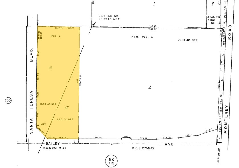 Terrain dans Gilroy, CA à vendre - Plan cadastral - Image 2 de 2