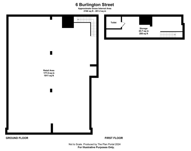 2-6 Burlington St, Chesterfield à louer - Plan d’étage - Image 2 de 2