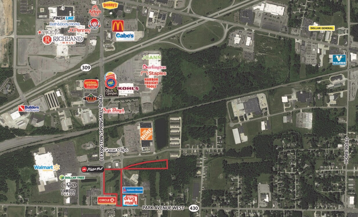 Lexington Springmill Rd, Ontario, OH for lease Aerial- Image 1 of 3