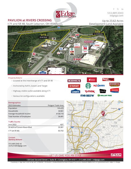 Rivers Crossing-I-71 & SR 48, S Lebanon 23.62 Acres, South Lebanon, OH à louer - Photo du bâtiment - Image 2 de 7