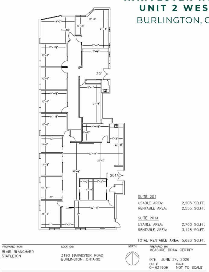 3190 Harvester Rd, Burlington, ON L7N 3T1 - Unit 2-West -  - Floor Plan - Image 1 of 2