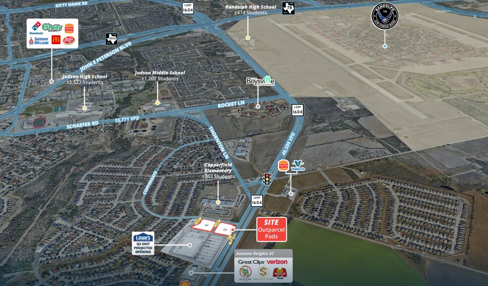 Lowe's Anchored Pad Sites, Converse, TX à vendre - Aérien - Image 2 de 3