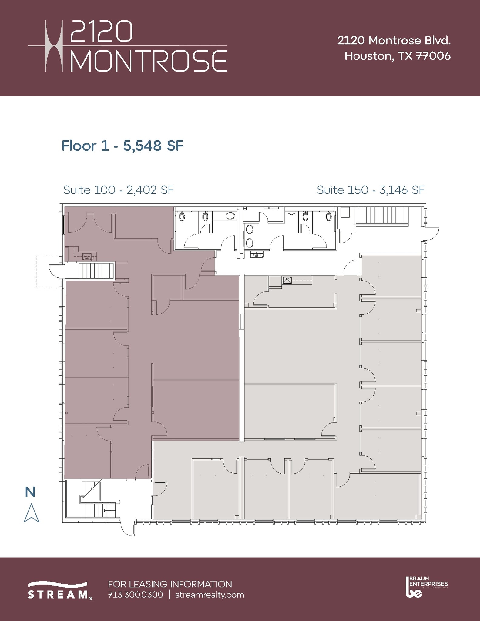 2120 Montrose Blvd, Houston, TX à louer Plan d’étage- Image 1 de 1