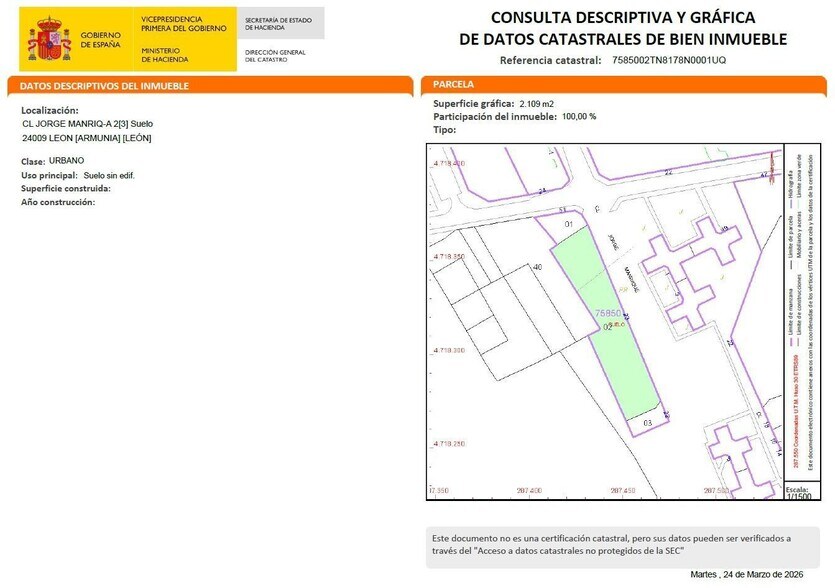 Land in León, León for sale - Site Plan - Image 2 of 2