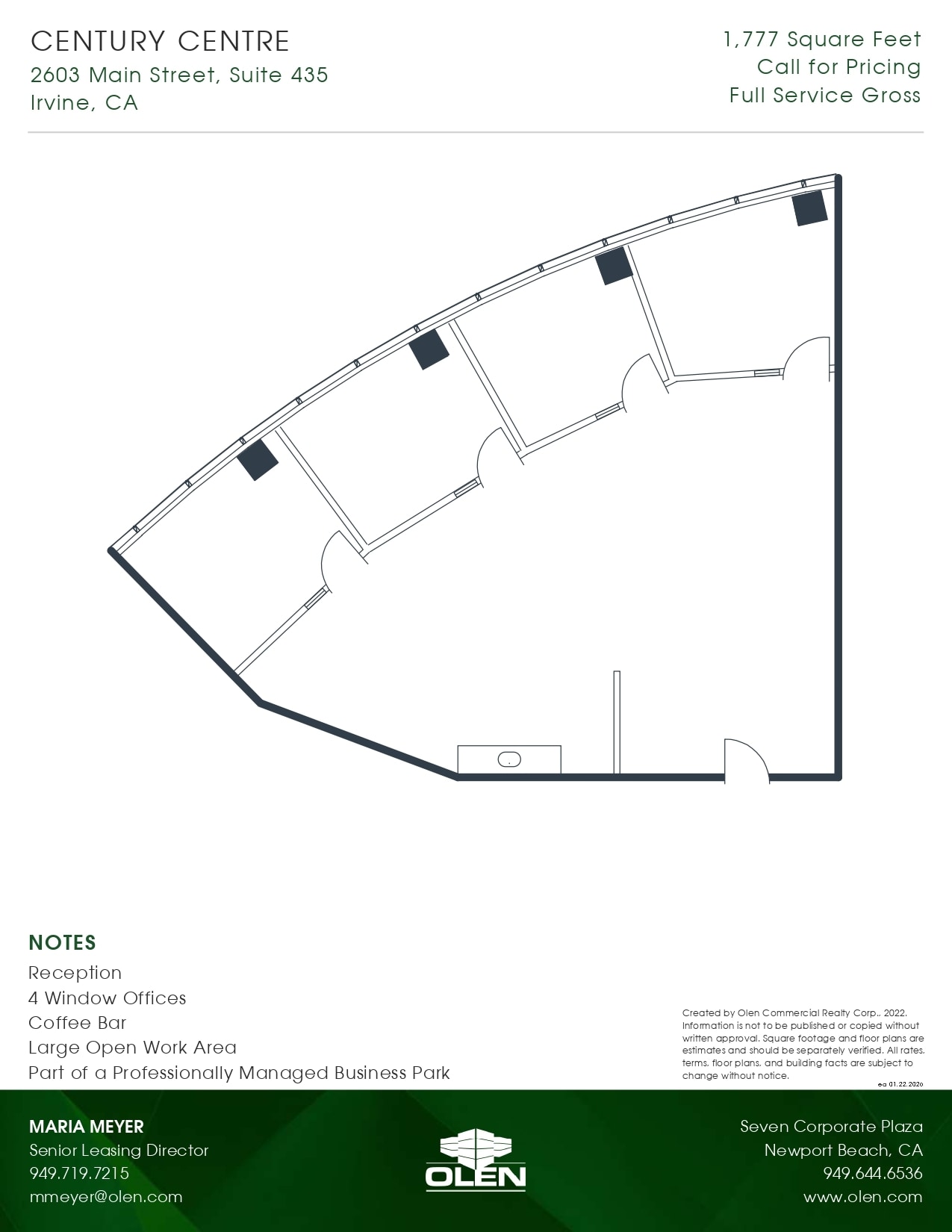 2601-2603 Main St, Irvine, CA à louer Plan d’étage- Image 1 de 1