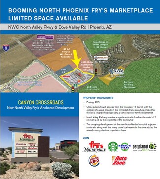 Plus de détails pour SWC North Valley Pkwy & Dove Valley Rd, Phoenix, AZ - Vente au détail à louer