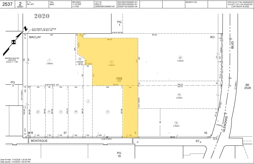 10433 Glenoaks Blvd, Pacoima, CA for lease - Plat Map - Image 2 of 2