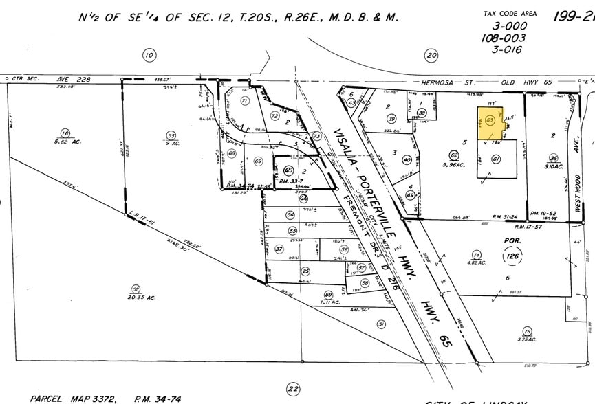 260 N Highway 65, Lindsay, CA à louer - Plan cadastral - Image 2 de 4