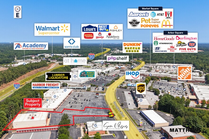7442 Douglas Blvd, Douglasville, GA à louer - Aérien - Image 2 de 4
