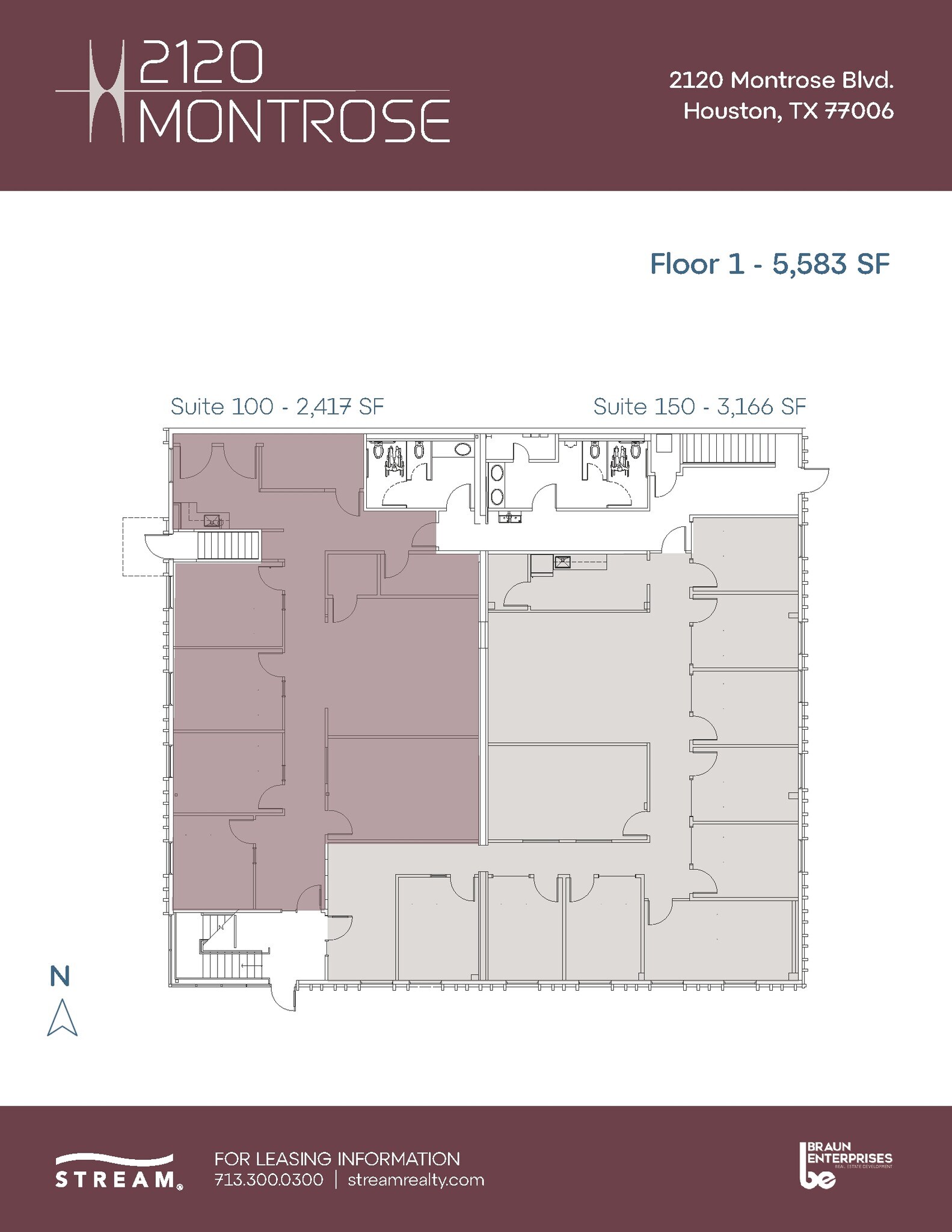2120 Montrose Blvd, Houston, TX à louer Plan d’étage- Image 1 de 1
