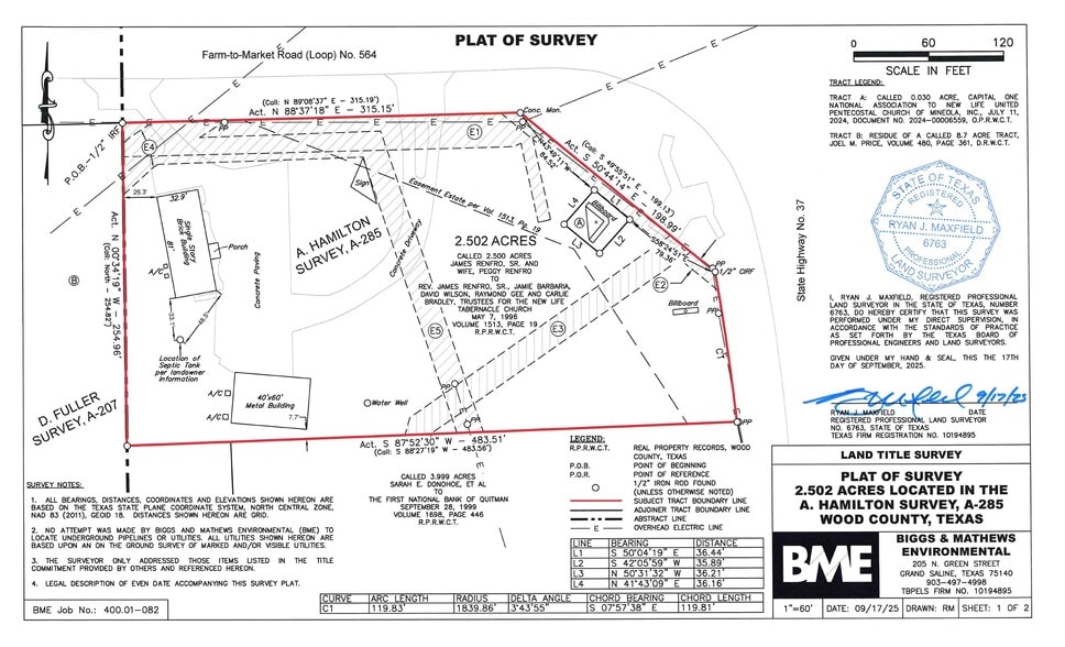101 NW Loop 564, Mineola, TX for sale - Plat Map - Image 2 of 2