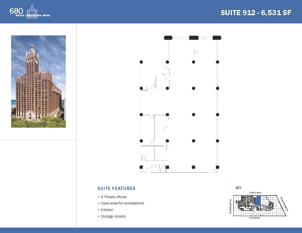 680 N Lake Shore Dr, Chicago, IL à louer Plan d  tage- Image 1 de 1