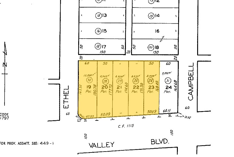 1819-1841 W Valley Blvd, Alhambra, CA à vendre - Plan cadastral - Image 1 de 1