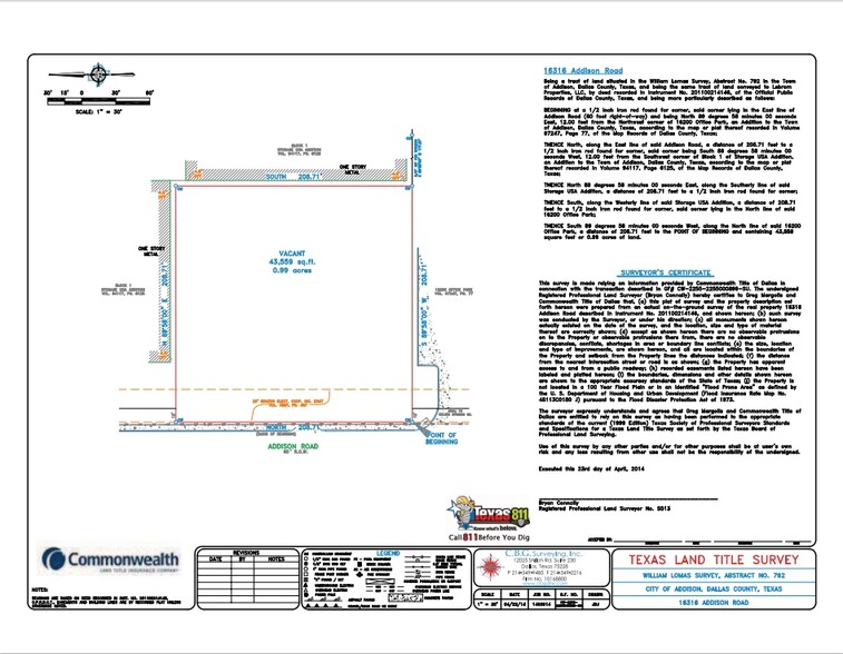 16316 Addison Rd, Addison, TX à vendre - Plan cadastral - Image 3 de 4