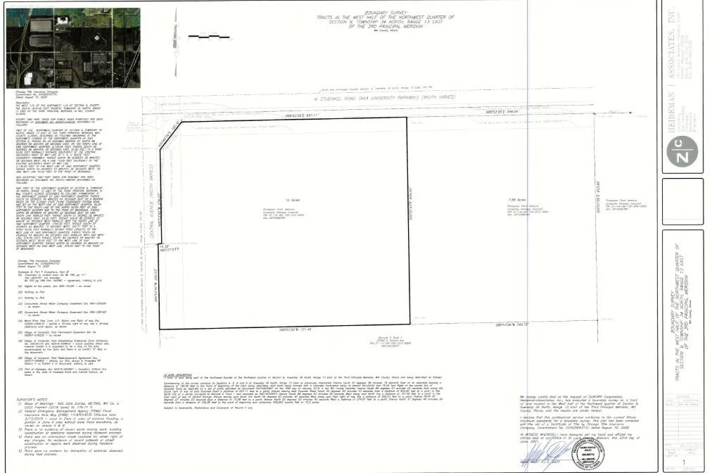 SEC of Stuenkel Rd & Central Ave, University Park, IL for sale Plat Map- Image 1 of 4