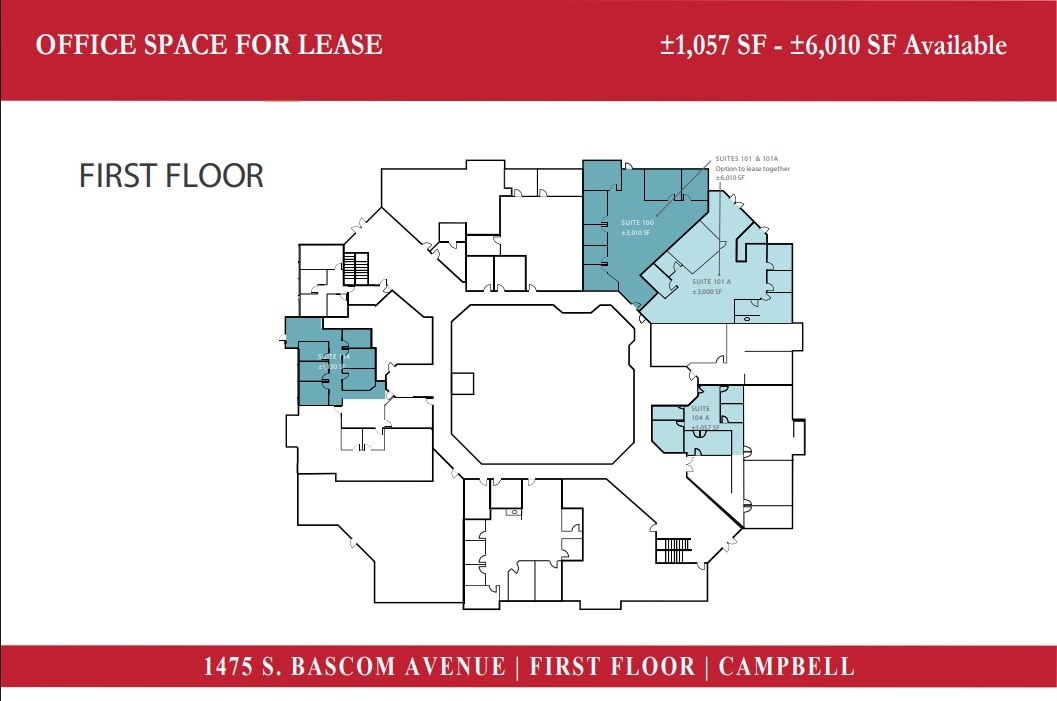 1475 S Bascom Ave, Campbell, CA for lease Floor Plan- Image 1 of 1