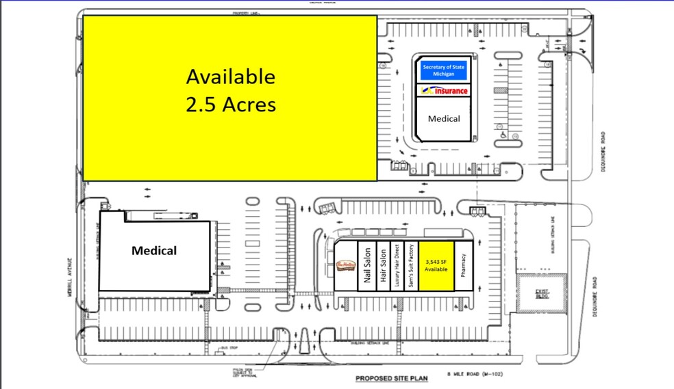 8 Mile Rd, Hazel Park, MI à louer - Plan de site - Image 1 de 2