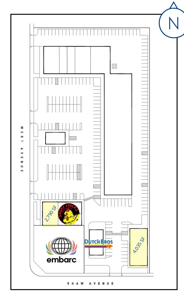 1754-1768 W Shaw Ave, Fresno, CA à louer Plan de site- Image 1 de 1
