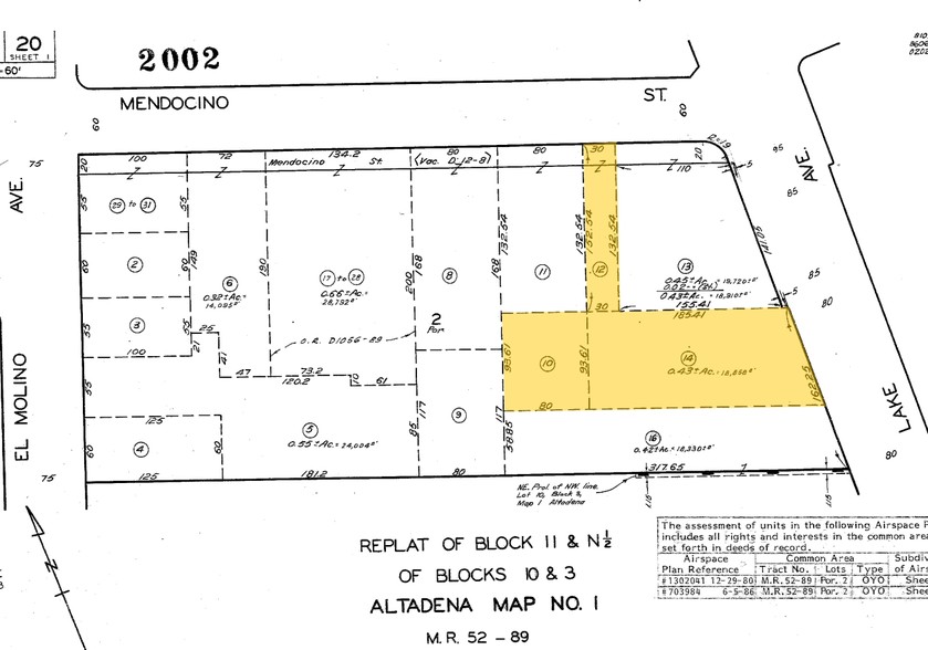 2279-2287 N Lake Ave, Altadena, CA for lease - Plat Map - Image 2 of 2