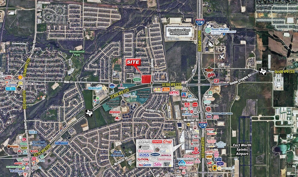 NWC W Rendon Crowley Rd & Hemphill St, Crowley, TX à vendre - Photo du bâtiment - Image 1 de 2