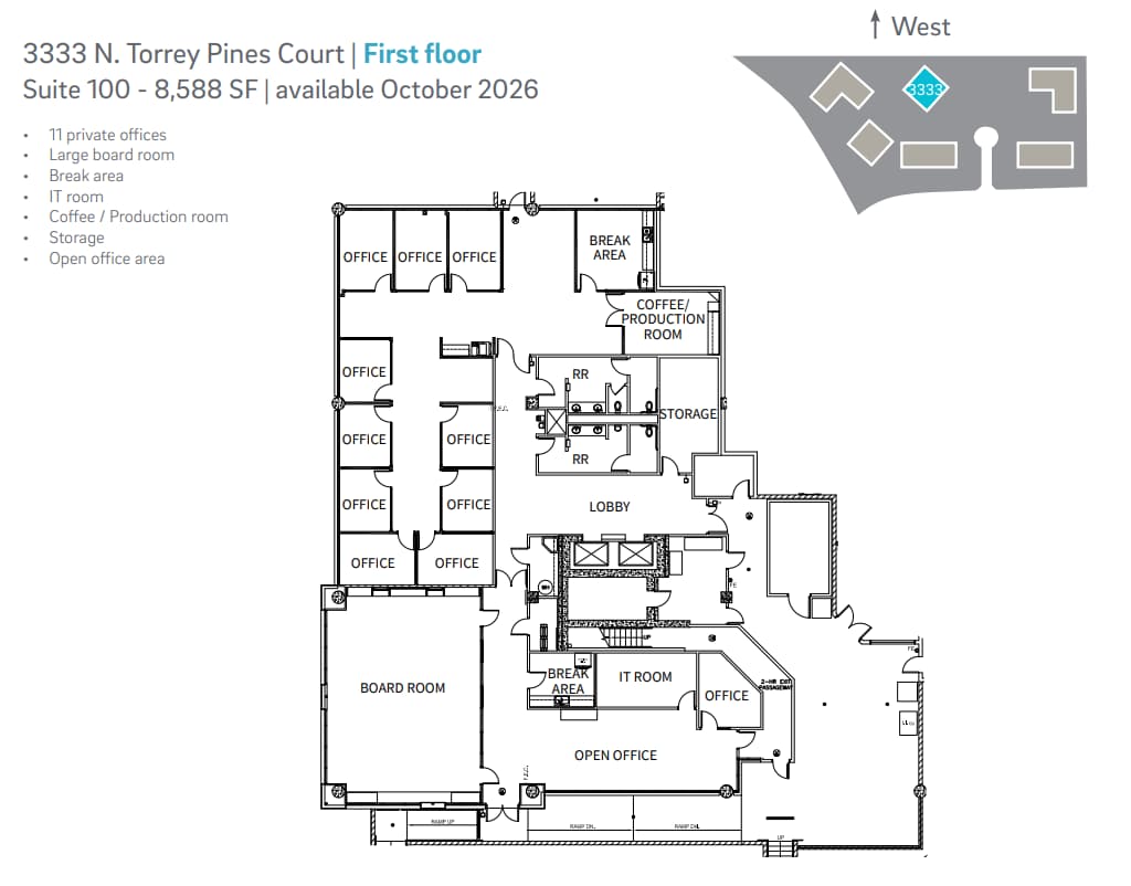 3333 N Torrey Pines Ct, La Jolla, CA for lease Floor Plan- Image 1 of 1
