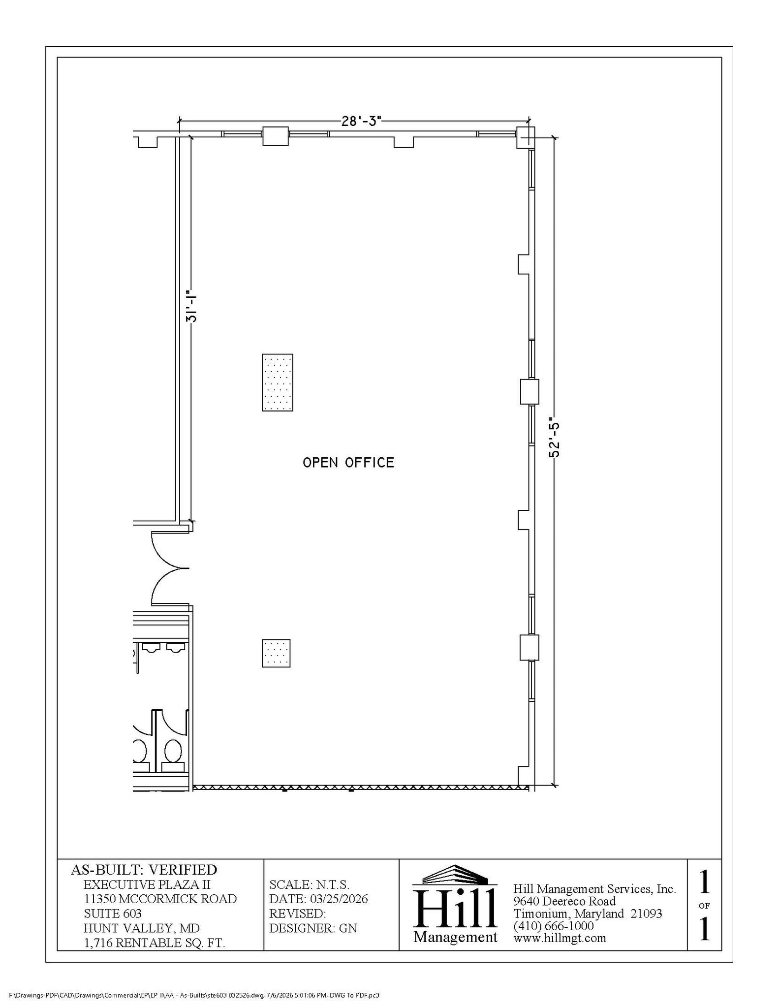 11350 McCormick Rd, Hunt Valley, MD for lease Floor Plan- Image 1 of 1