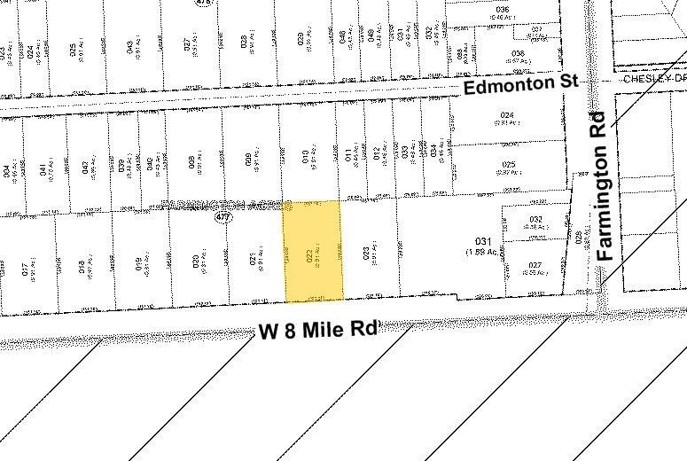 33474 W 8 Mile Rd, Farmington Hills, MI à vendre - Plan cadastral - Image 2 de 4