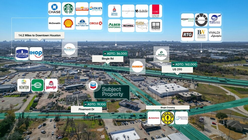 6625 Pinemont Dr, Houston, TX à vendre - Aérien - Image 3 de 3