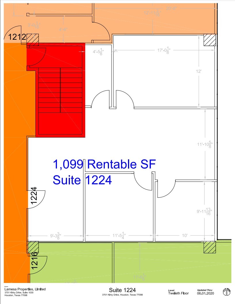 3701-3801 Kirby & 2401 Portsmouth, Houston, TX à louer Plan d  tage- Image 1 de 1