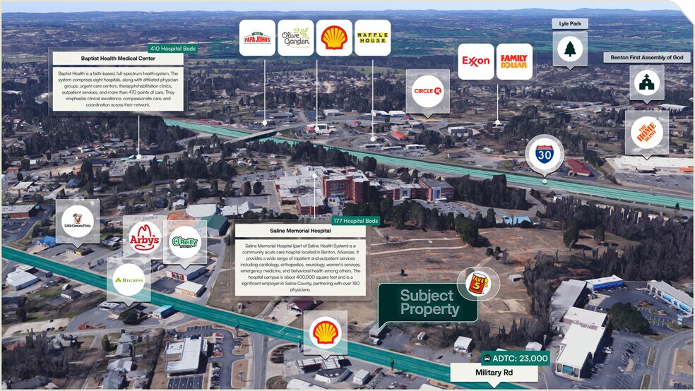 1016 Military Rd, Benton, AR à vendre - Aérien - Image 3 de 3