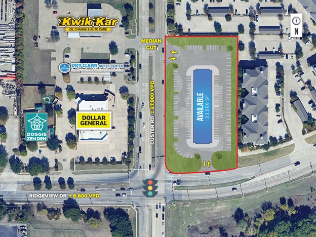 NEQ Ridgeview & Custer, Allen, TX for lease - Aerial - Image 2 of 4