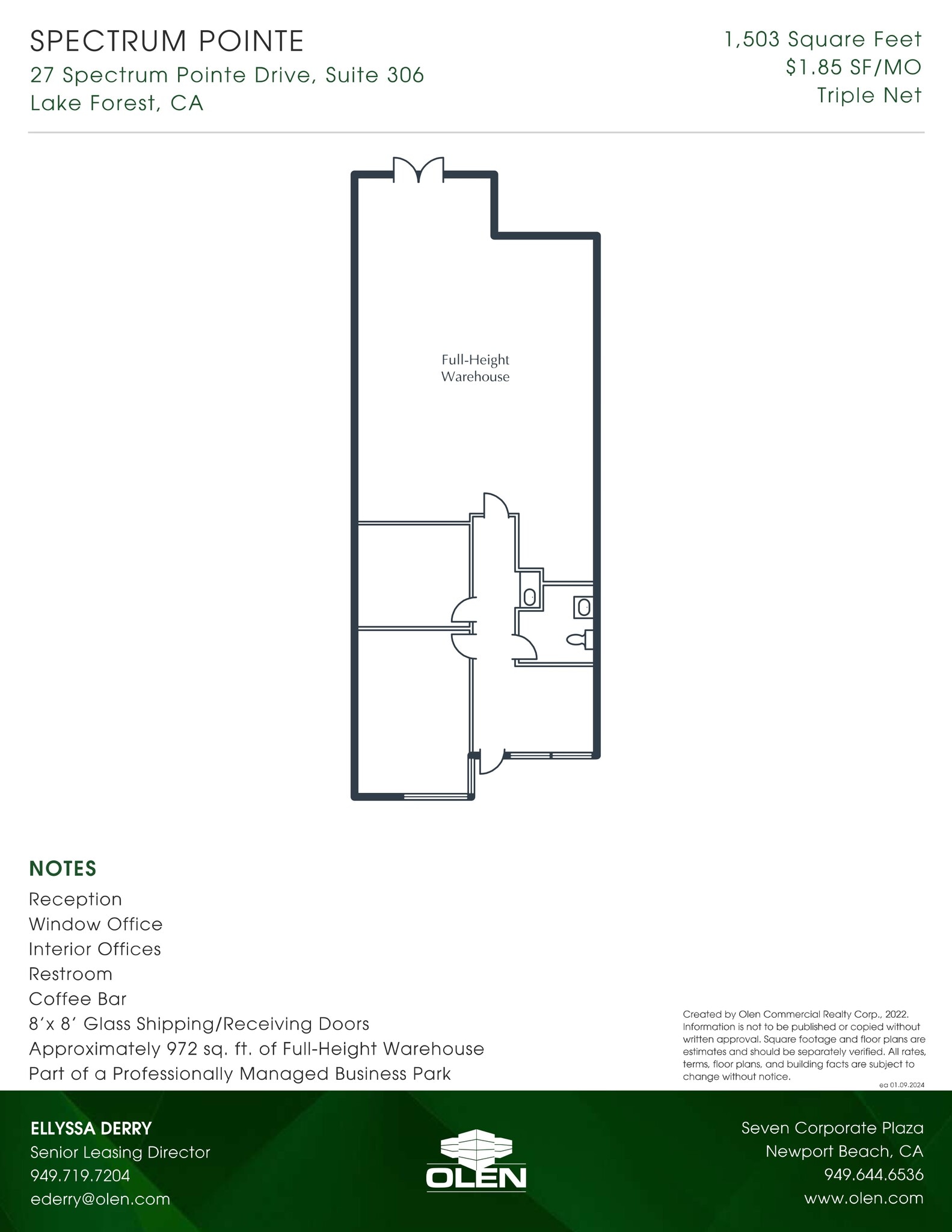 27 Spectrum Pointe Dr, Lake Forest, CA à louer Plan d’étage- Image 1 de 1